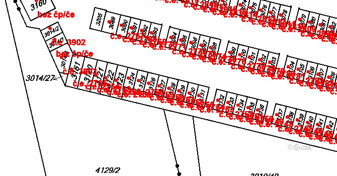 Podlesí 2756, Havířov na parcele st. 3128 v KÚ Bludovice, Katastrální mapa