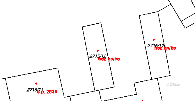 Karviná 41628705 na parcele st. 2715/12 v KÚ Karviná-město, Katastrální mapa