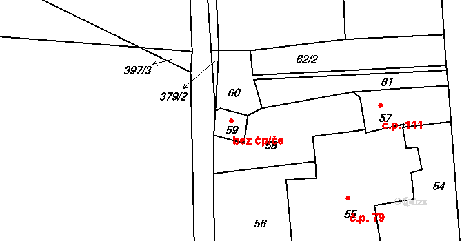 Jihlava 44527705 na parcele st. 59 v KÚ Antonínův Důl, Katastrální mapa