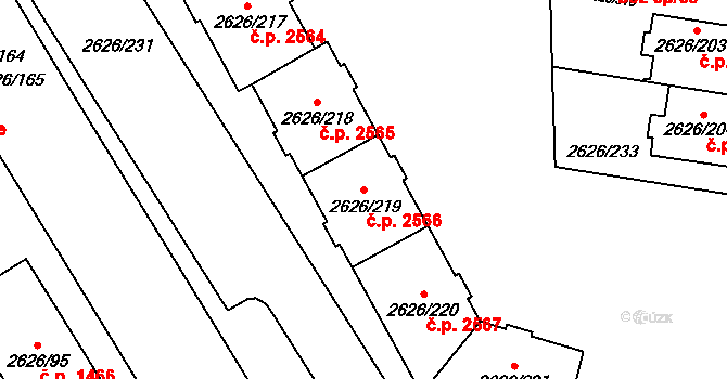 Předměstí 2566, Opava na parcele st. 2626/219 v KÚ Opava-Předměstí, Katastrální mapa