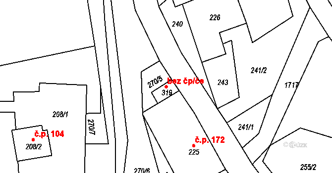 Trstěnice 46402705 na parcele st. 319 v KÚ Trstěnice u Litomyšle, Katastrální mapa