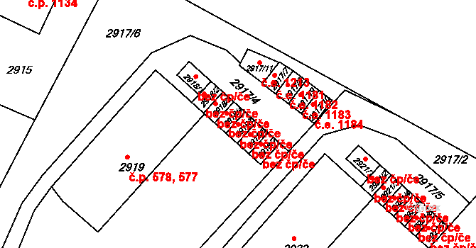 Děčín 47229705 na parcele st. 2918/5 v KÚ Podmokly, Katastrální mapa