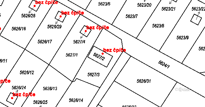 Frýdek-Místek 48809705 na parcele st. 5627/2 v KÚ Frýdek, Katastrální mapa