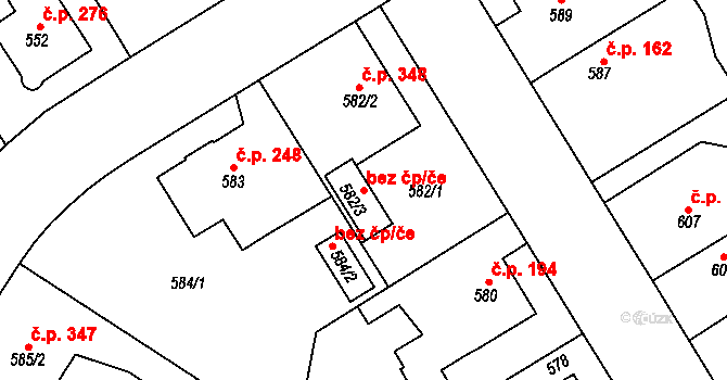 Jaroměř 48948705 na parcele st. 582/3 v KÚ Josefov u Jaroměře, Katastrální mapa