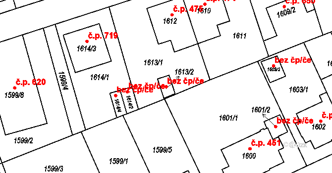 Vysoké Mýto 48977705 na parcele st. 1613/2 v KÚ Vysoké Mýto, Katastrální mapa