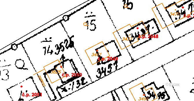 Lysá nad Labem 2049 na parcele st. 3451 v KÚ Lysá nad Labem, Katastrální mapa