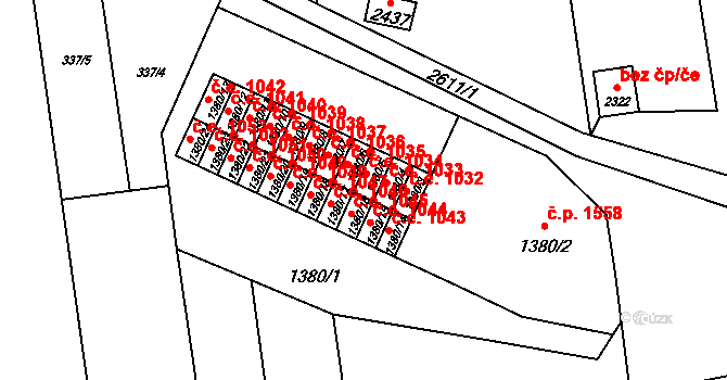 Lipník nad Bečvou I-Město 1034, Lipník nad Bečvou na parcele st. 1380/5 v KÚ Lipník nad Bečvou, Katastrální mapa