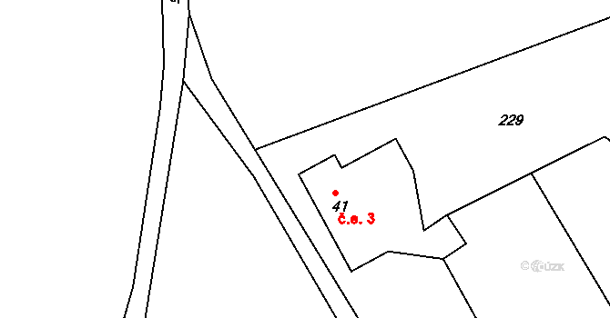 Zásada 3, Pěnčín na parcele st. 41 v KÚ Kamení, Katastrální mapa