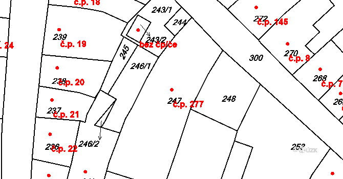 Mimoň IV 277, Mimoň na parcele st. 247 v KÚ Mimoň, Katastrální mapa