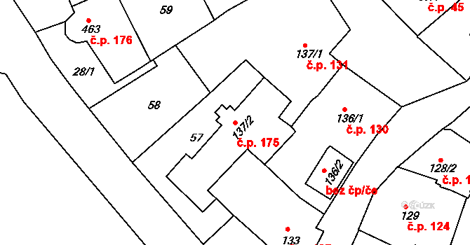 Prachatice I 175, Prachatice na parcele st. 137/2 v KÚ Prachatice, Katastrální mapa