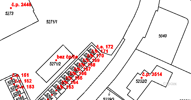 Ústí nad Labem-centrum 172, Ústí nad Labem na parcele st. 5304 v KÚ Ústí nad Labem, Katastrální mapa