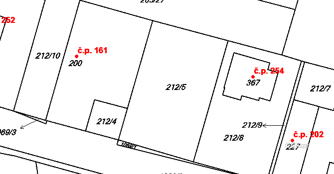Nepolisy 254 na parcele st. 367 v KÚ Nepolisy, Katastrální mapa