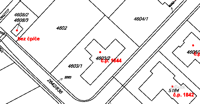 Kuřim 1844 na parcele st. 4603/2 v KÚ Kuřim, Katastrální mapa