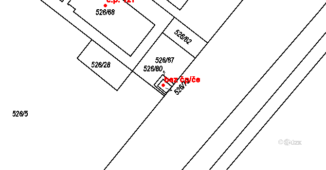 Jihlava 38675706 na parcele st. 526/79 v KÚ Pávov, Katastrální mapa