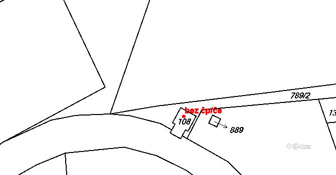 Chuchelna 38837706 na parcele st. 108 v KÚ Lhota Komárov, Katastrální mapa