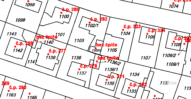 Praha 40352706 na parcele st. 1102/2 v KÚ Kolovraty, Katastrální mapa