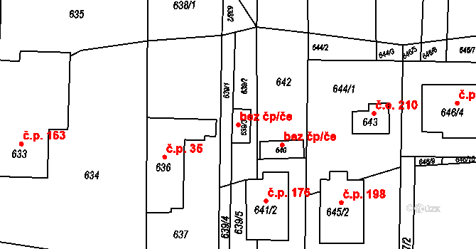 Popůvky 42655706 na parcele st. 639/3 v KÚ Popůvky u Brna, Katastrální mapa