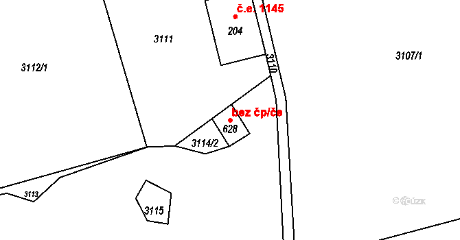 Kořenov 44223706 na parcele st. 628 v KÚ Příchovice u Kořenova, Katastrální mapa