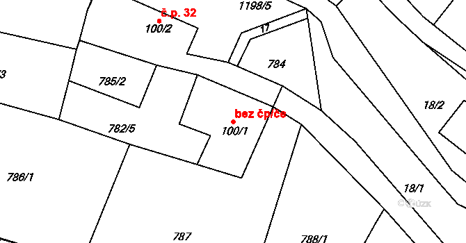 Ústí nad Orlicí 45473706 na parcele st. 100/1 v KÚ Knapovec, Katastrální mapa