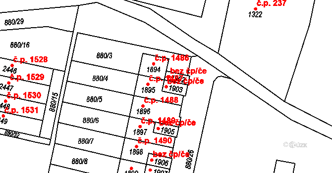 Choceň 45496706 na parcele st. 1903 v KÚ Choceň, Katastrální mapa