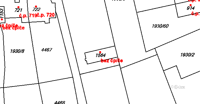 Hrušovany nad Jevišovkou 47481706 na parcele st. 1564 v KÚ Hrušovany nad Jevišovkou, Katastrální mapa