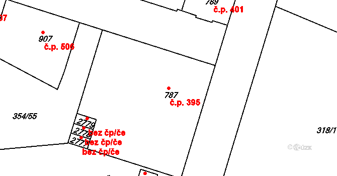 Sušice II 395, Sušice na parcele st. 787 v KÚ Sušice nad Otavou, Katastrální mapa