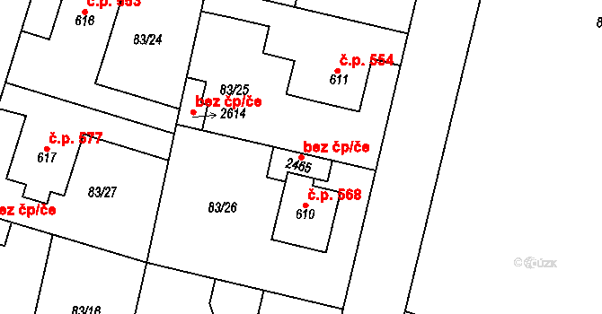 Kralupy nad Vltavou 90683706 na parcele st. 2465 v KÚ Lobeček, Katastrální mapa