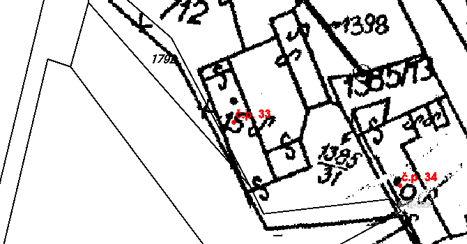 Skorkov 33 na parcele st. 15 v KÚ Skorkov u Herálce, Katastrální mapa