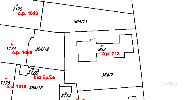 Lipník nad Bečvou I-Město 713, Lipník nad Bečvou na parcele st. 952 v KÚ Lipník nad Bečvou, Katastrální mapa