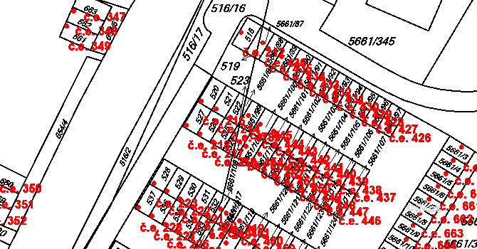 Jihlava 445 na parcele st. 5661/99 v KÚ Jihlava, Katastrální mapa