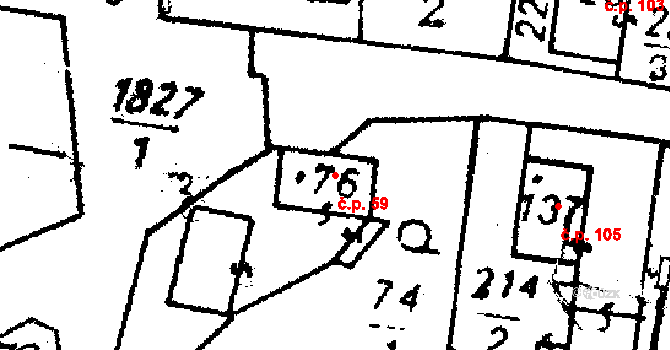 Studánka 59 na parcele st. 76 v KÚ Studánka u Tachova, Katastrální mapa