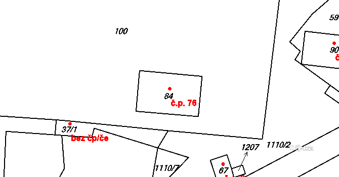 Sukorady 76, Snědovice na parcele st. 84 v KÚ Sukorady, Katastrální mapa
