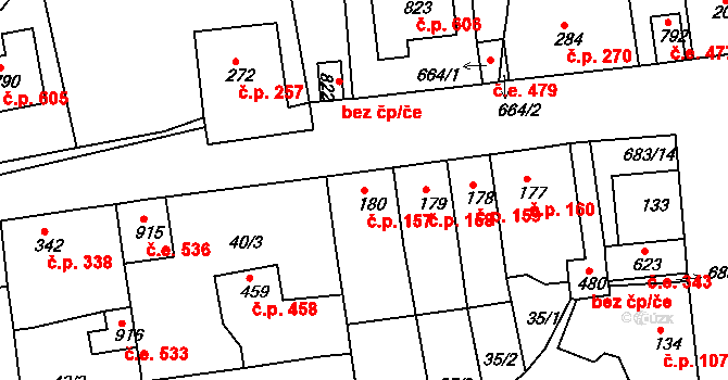 Bohosudov 157, Krupka na parcele st. 180 v KÚ Bohosudov, Katastrální mapa