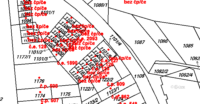 Lesná 127, Brno na parcele st. 1120 v KÚ Lesná, Katastrální mapa
