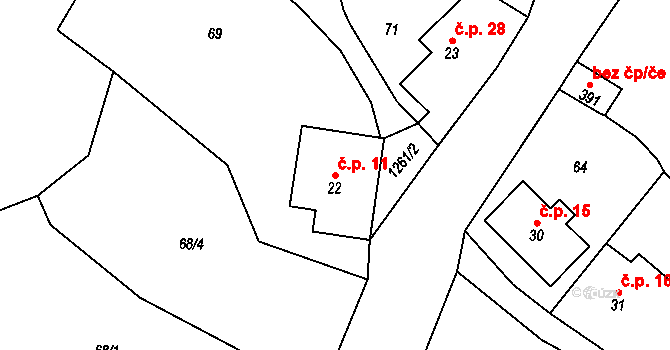 Mašov 11, Turnov na parcele st. 22 v KÚ Mašov u Turnova, Katastrální mapa