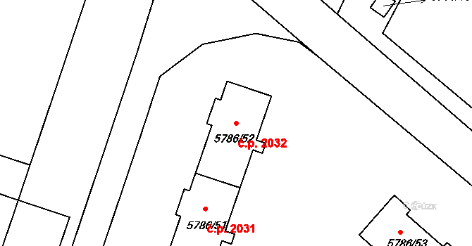 Česká Lípa 2032 na parcele st. 5786/52 v KÚ Česká Lípa, Katastrální mapa