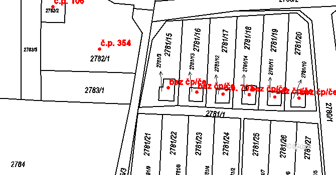 Orlová 38232707 na parcele st. 2781/3 v KÚ Horní Lutyně, Katastrální mapa