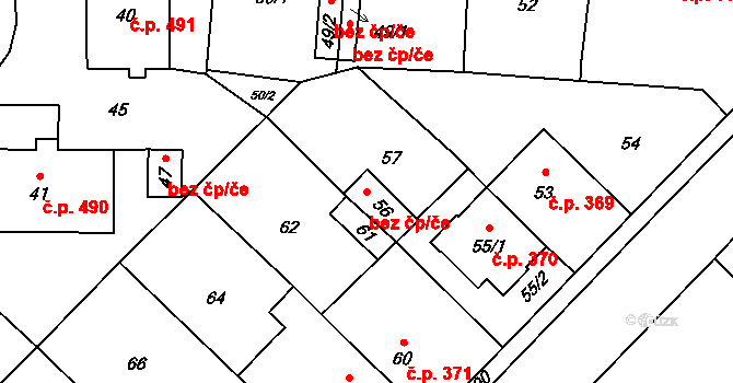 Horní Benešov 40181707 na parcele st. 56 v KÚ Horní Benešov, Katastrální mapa