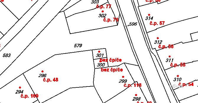 Čehovice 41153707 na parcele st. 301 v KÚ Čehovice, Katastrální mapa
