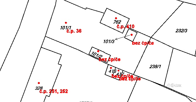 Vyšší Brod 41998707 na parcele st. 101/2 v KÚ Vyšší Brod, Katastrální mapa