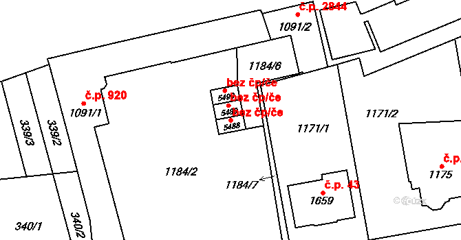 Šumperk 49416707 na parcele st. 5488 v KÚ Šumperk, Katastrální mapa