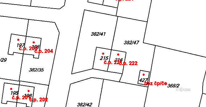Mlékojedy 221, Neratovice na parcele st. 215 v KÚ Mlékojedy u Neratovic, Katastrální mapa