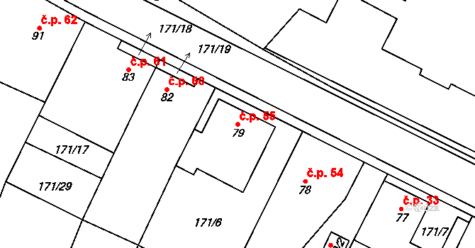 Maleč 55 na parcele st. 79 v KÚ Maleč u Chotěboře, Katastrální mapa