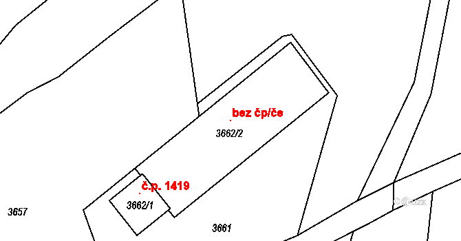 Ostrava 103537708 na parcele st. 3662/2 v KÚ Polanka nad Odrou, Katastrální mapa