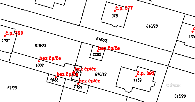 Šestajovice 103653708 na parcele st. 2282 v KÚ Šestajovice u Prahy, Katastrální mapa