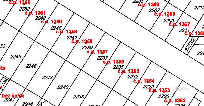 Vracov 1356 na parcele st. 2237 v KÚ Vracov, Katastrální mapa