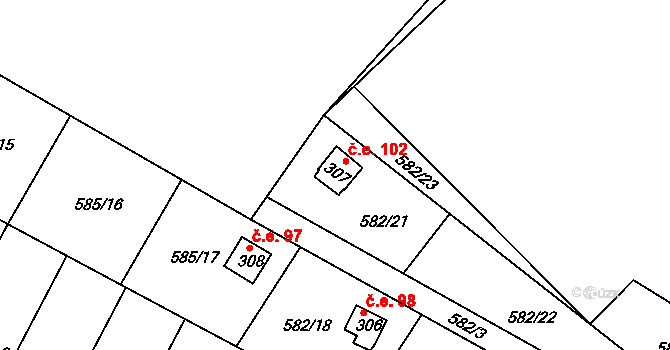 Kosov 102, Katastrální mapa