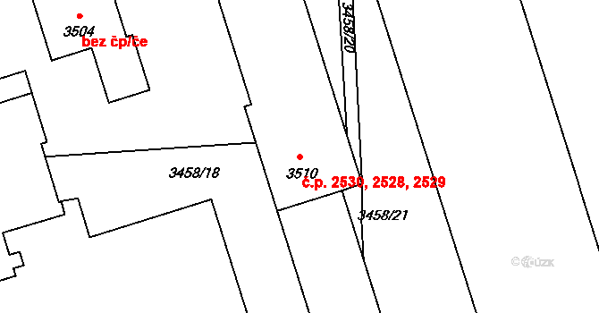 Kročehlavy 2528,2529,2530, Kladno na parcele st. 3510 v KÚ Kročehlavy, Katastrální mapa