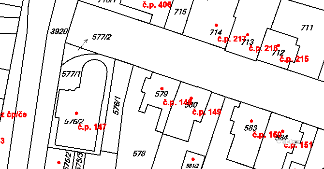 Soběslav II 148, Soběslav na parcele st. 579 v KÚ Soběslav, Katastrální mapa