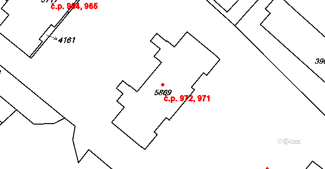 Kolín II 971,972, Kolín na parcele st. 5869 v KÚ Kolín, Katastrální mapa